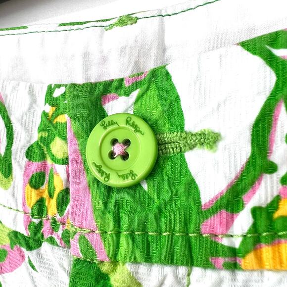 Lilly Pulitzer The Callahan Shorts Sz 0 Tropical Green Beach Beach Ocean Pool - Picture 2 of 9